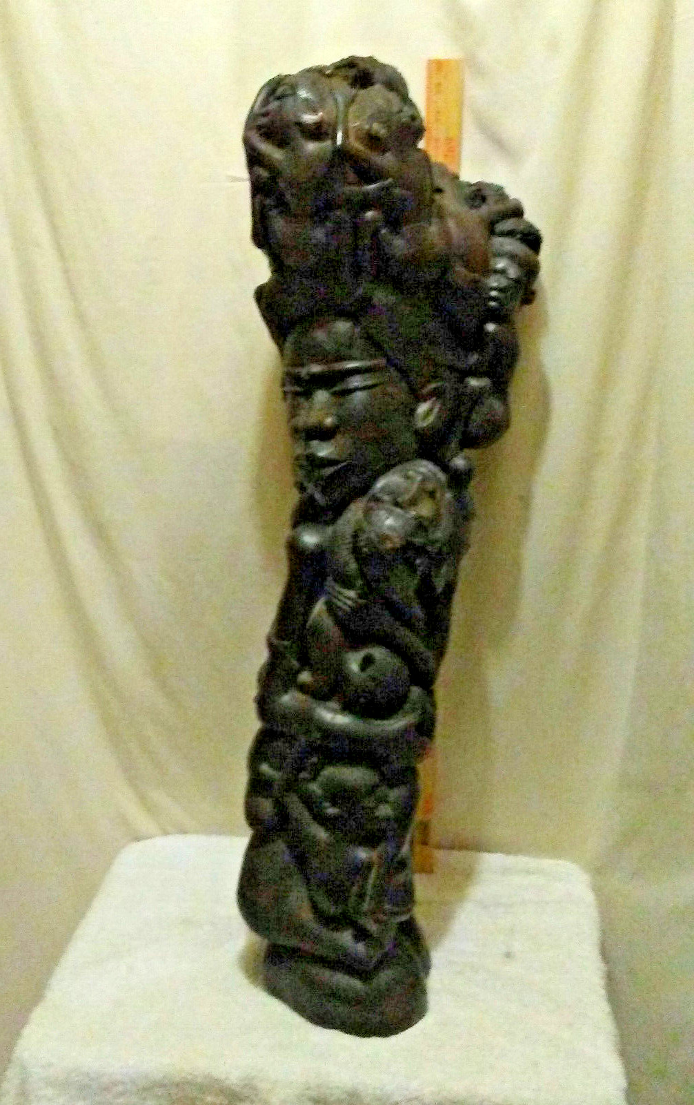 VINTAGE  EAST AFRICAN MAKONDE   FAMILY-TREE SCULPTURE    by LUPAPA  1970