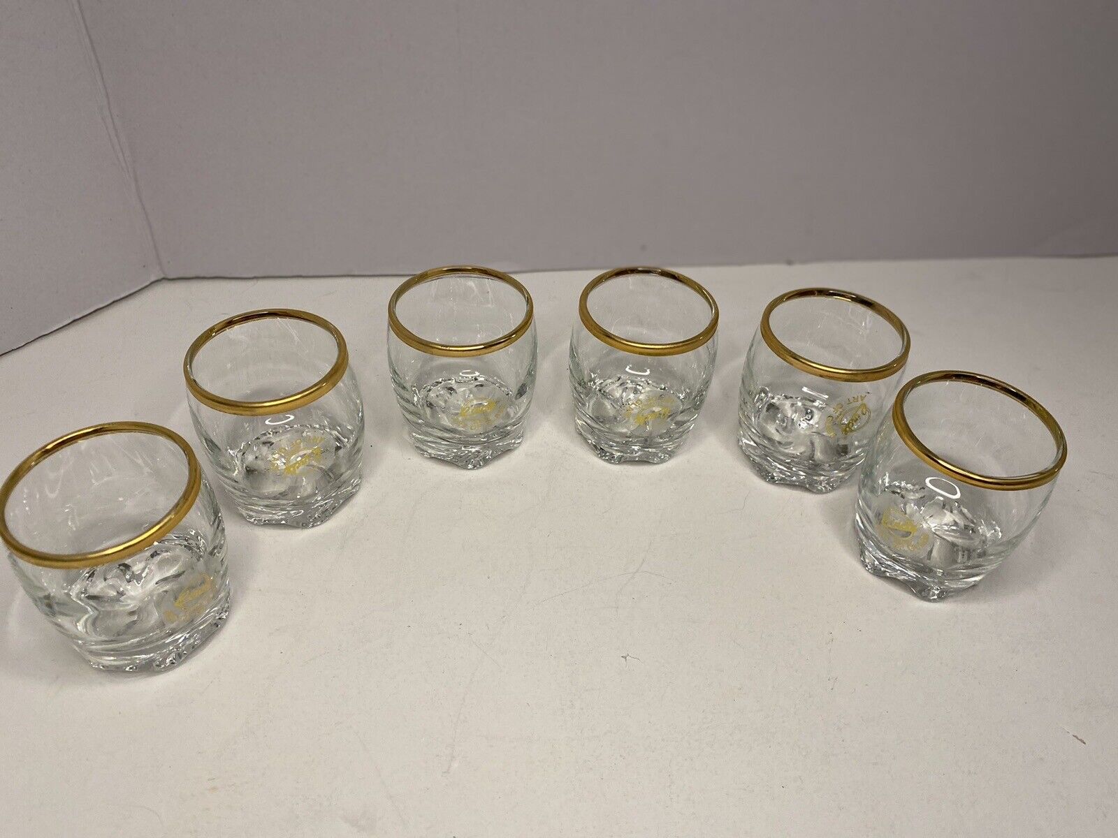 Circleware Twinkle 6 Piece 2 Oz Shot Glass - Gold Rim - NIB