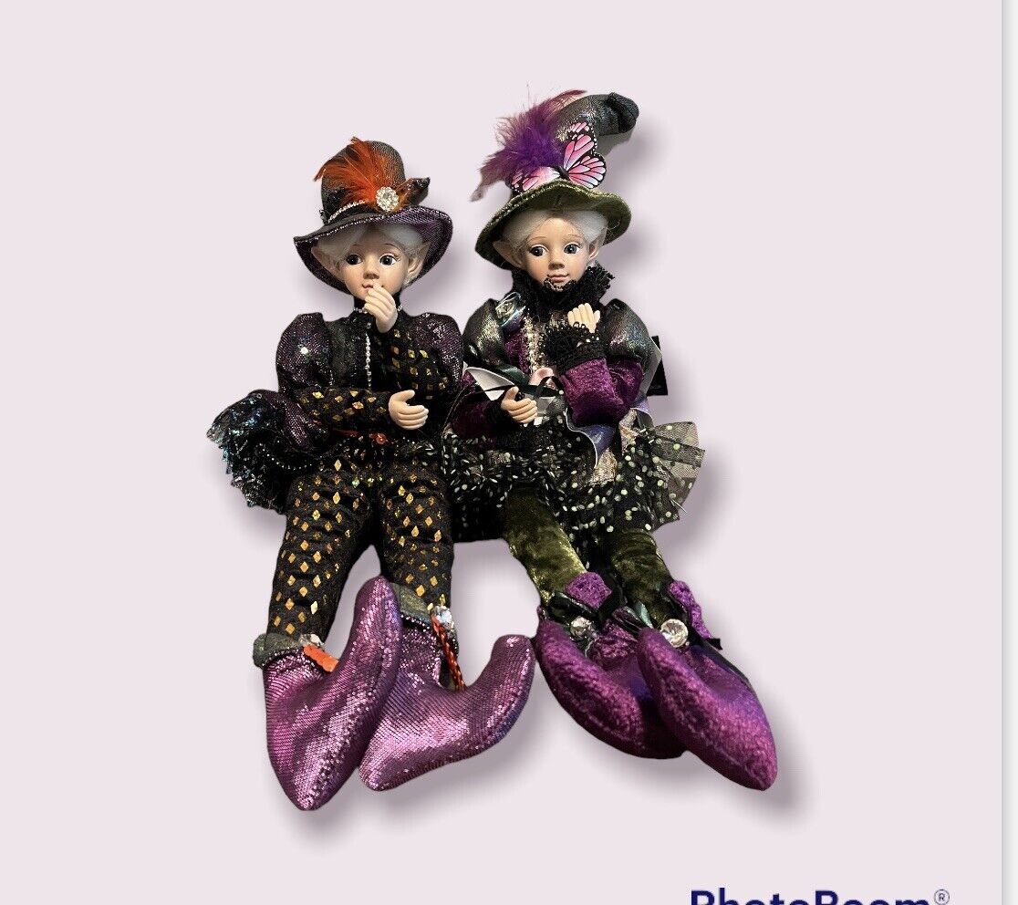 Nicole Miller Pixie Whimsical Witch  Witches  Halloween Poseable Shelf Sitters