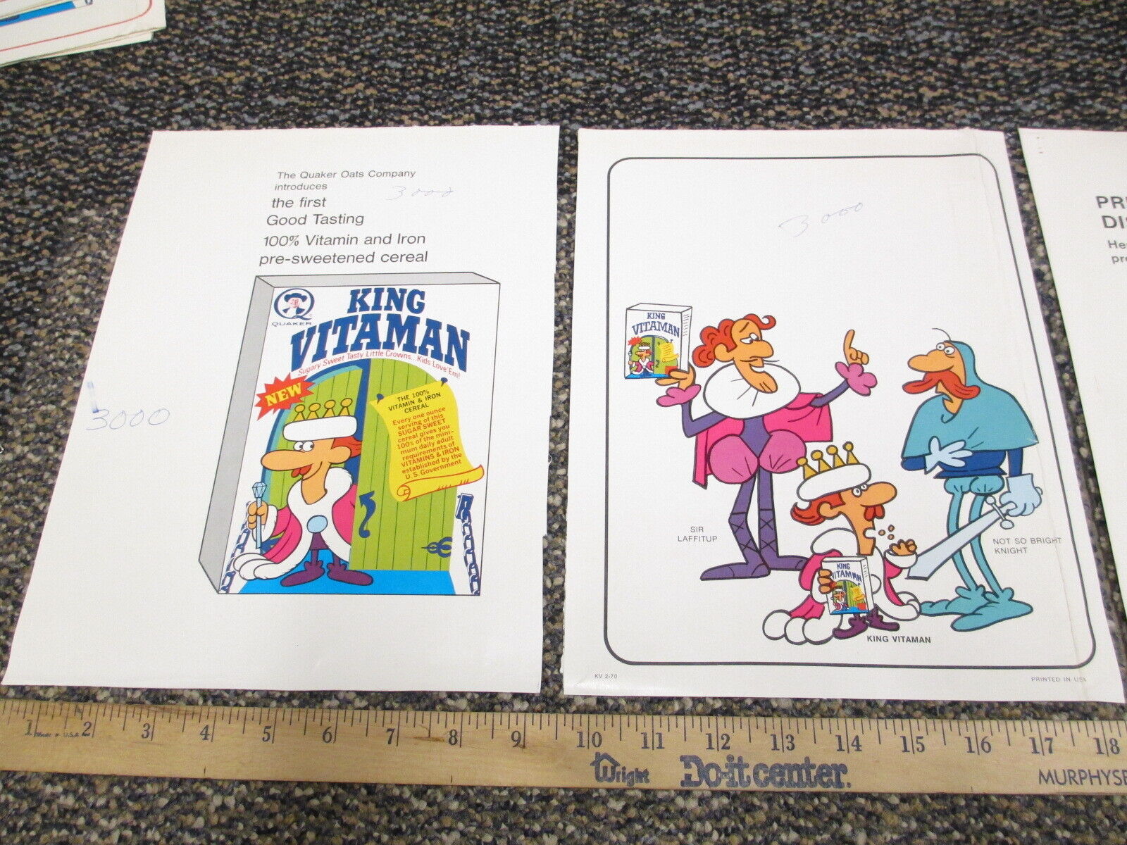 cereal box KING VITAMIN 1970 Quaker Jay Ward store display promo folder (3) #B3