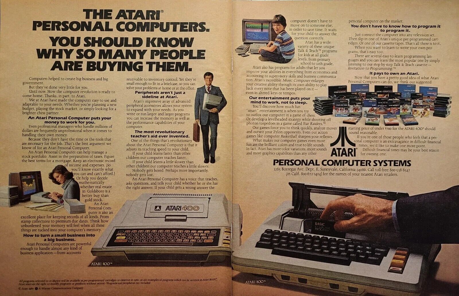 Vintage Print Ad 1980 Atari Personal Computer Systems 400 800 **See Descr**