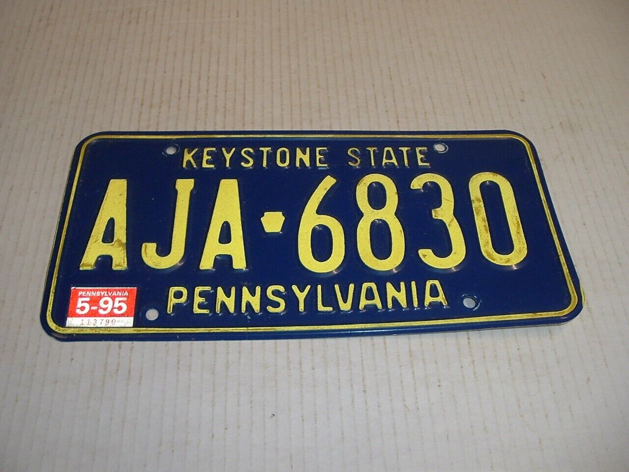 Pennsylvania 1995 Keystone State License Plate AJA 6830