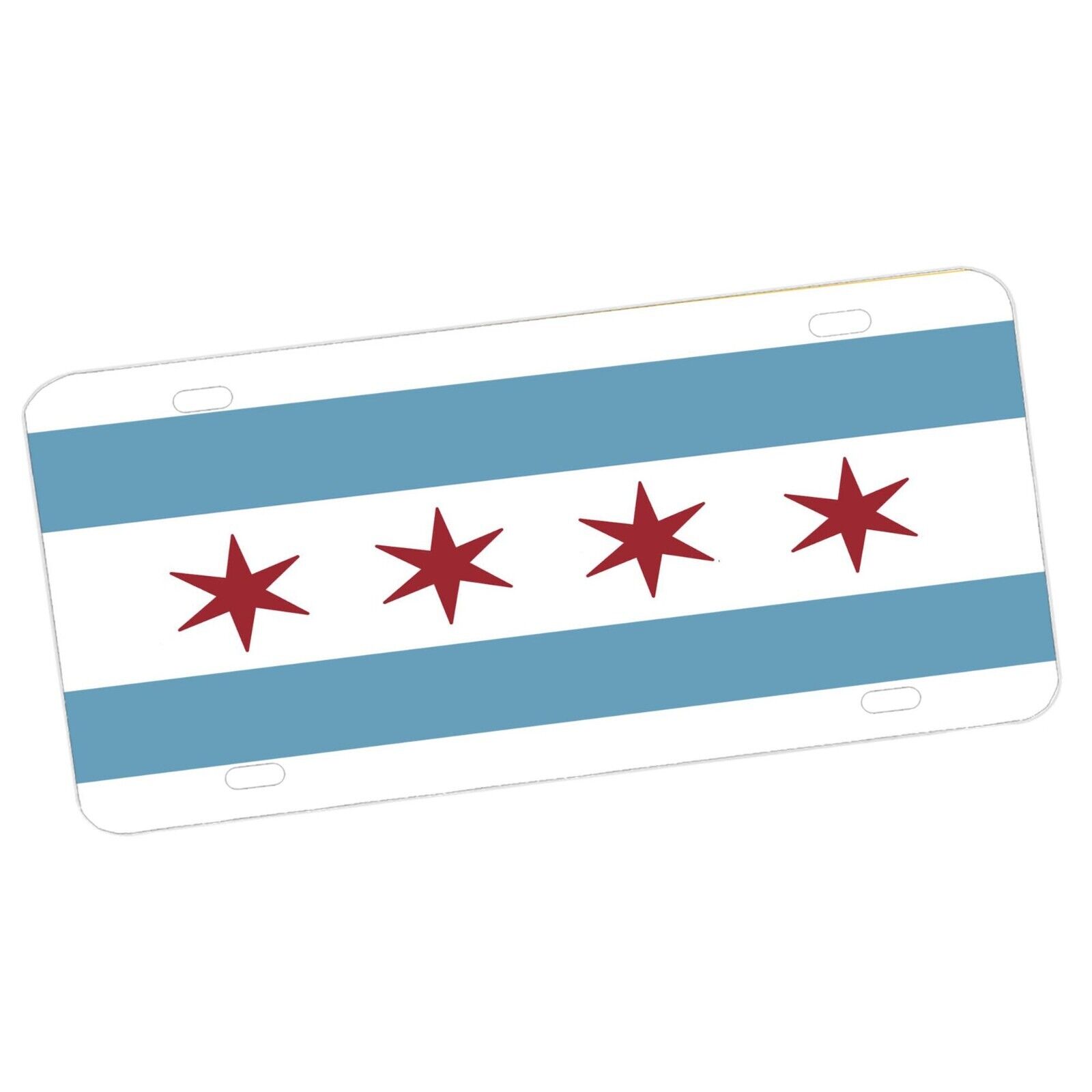 Chicago Police Department Patrol Car and Flag Design Aluminum License Plate