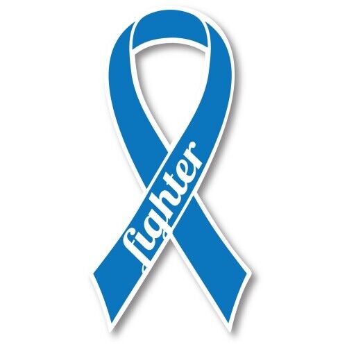 Blue Colon Cancer Fighter Ribbon Car Magnet Decal Heavy Duty 3.5\