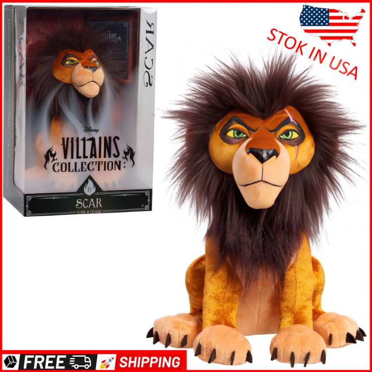 Disney Villains Collection The Lion King Scar 34-CM Plush Doll New Toy Gift, USA