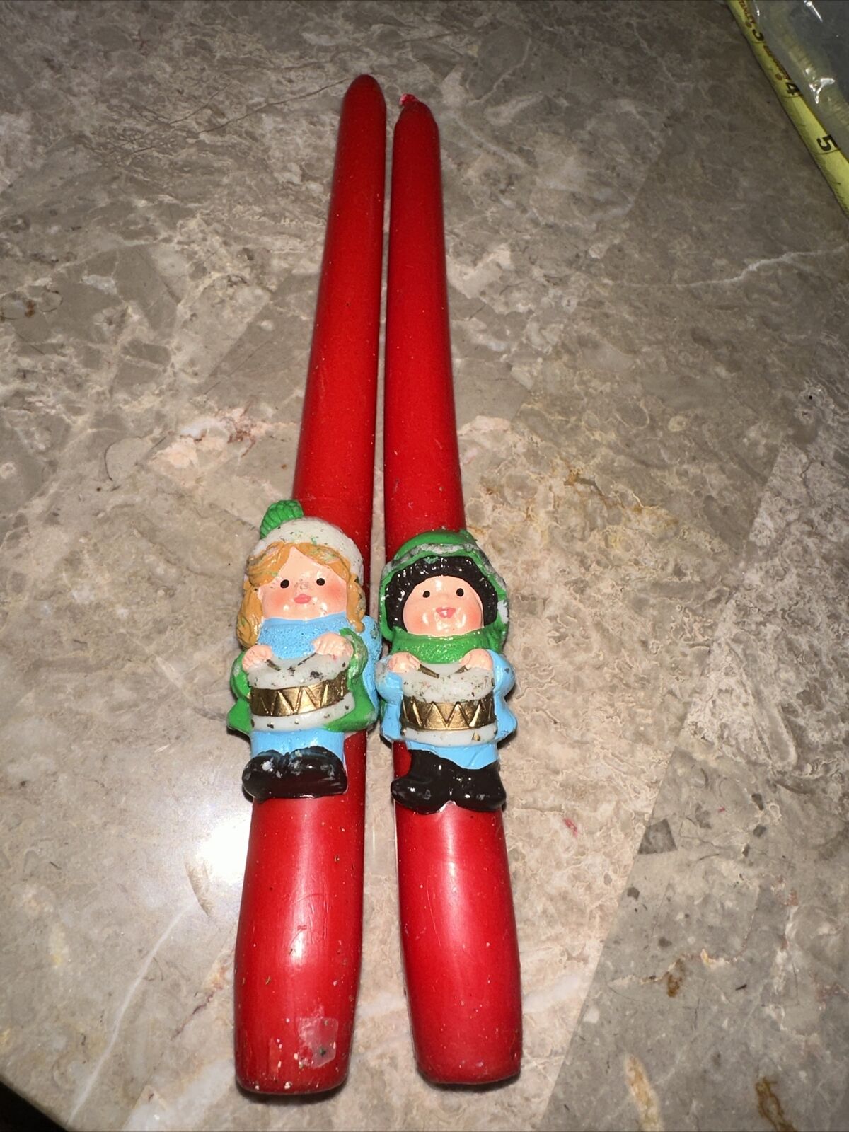Beautiful Pair Of Vintage Avon Littlest Drummer Tapered Christmas Candles