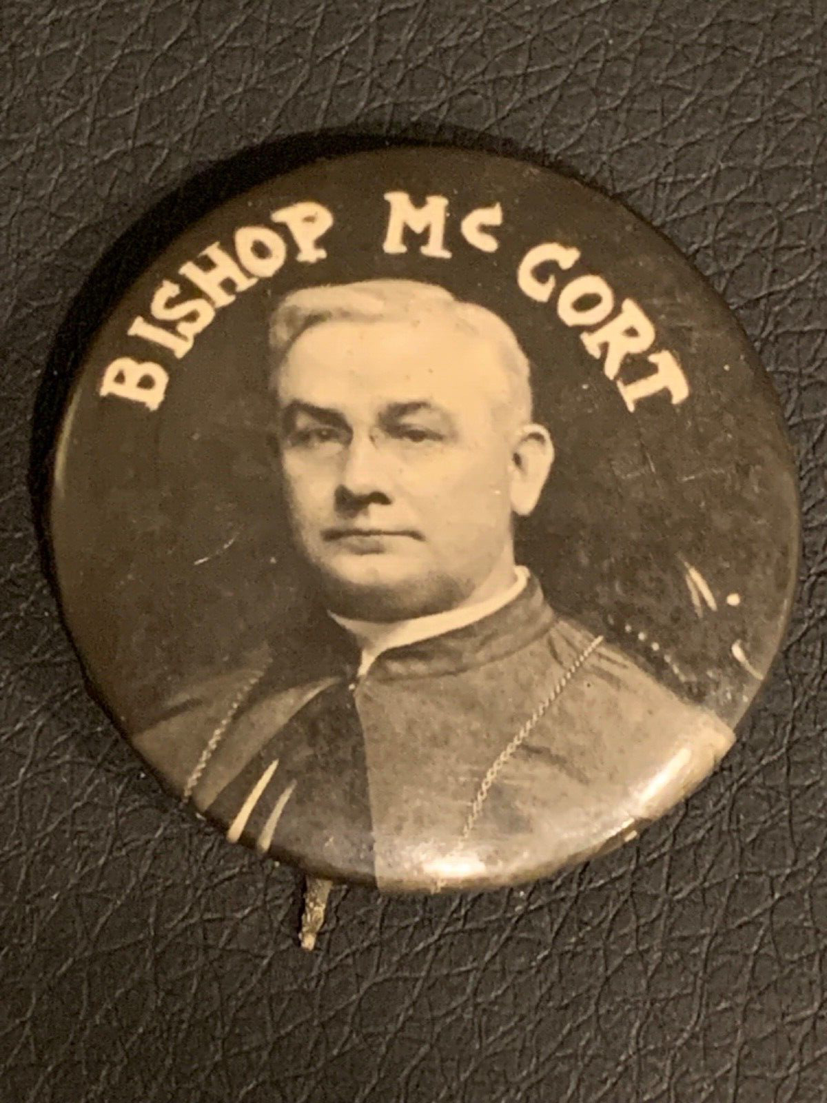 Vintage Bishop McCourt Pin Button