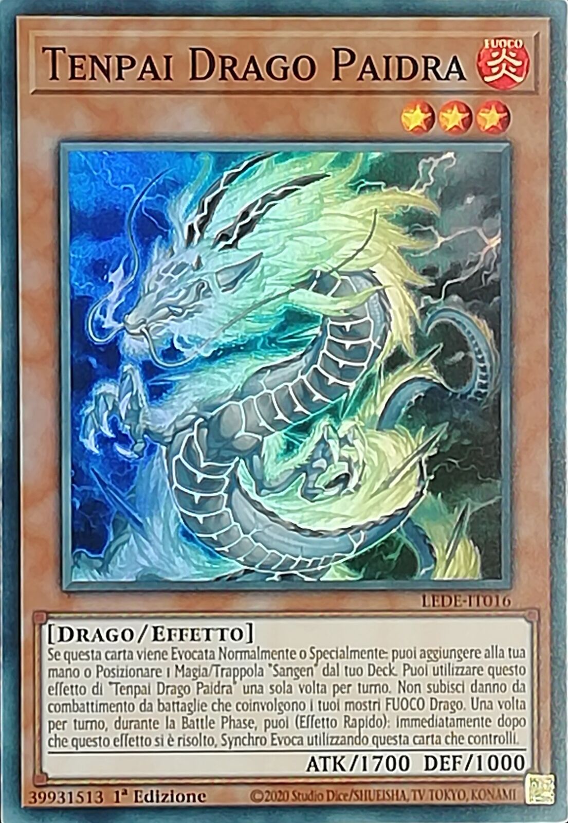 Tenpai Dragon Paidra - Super Rare - Destruz Legacy - LEDE-IT016 - Ita - New