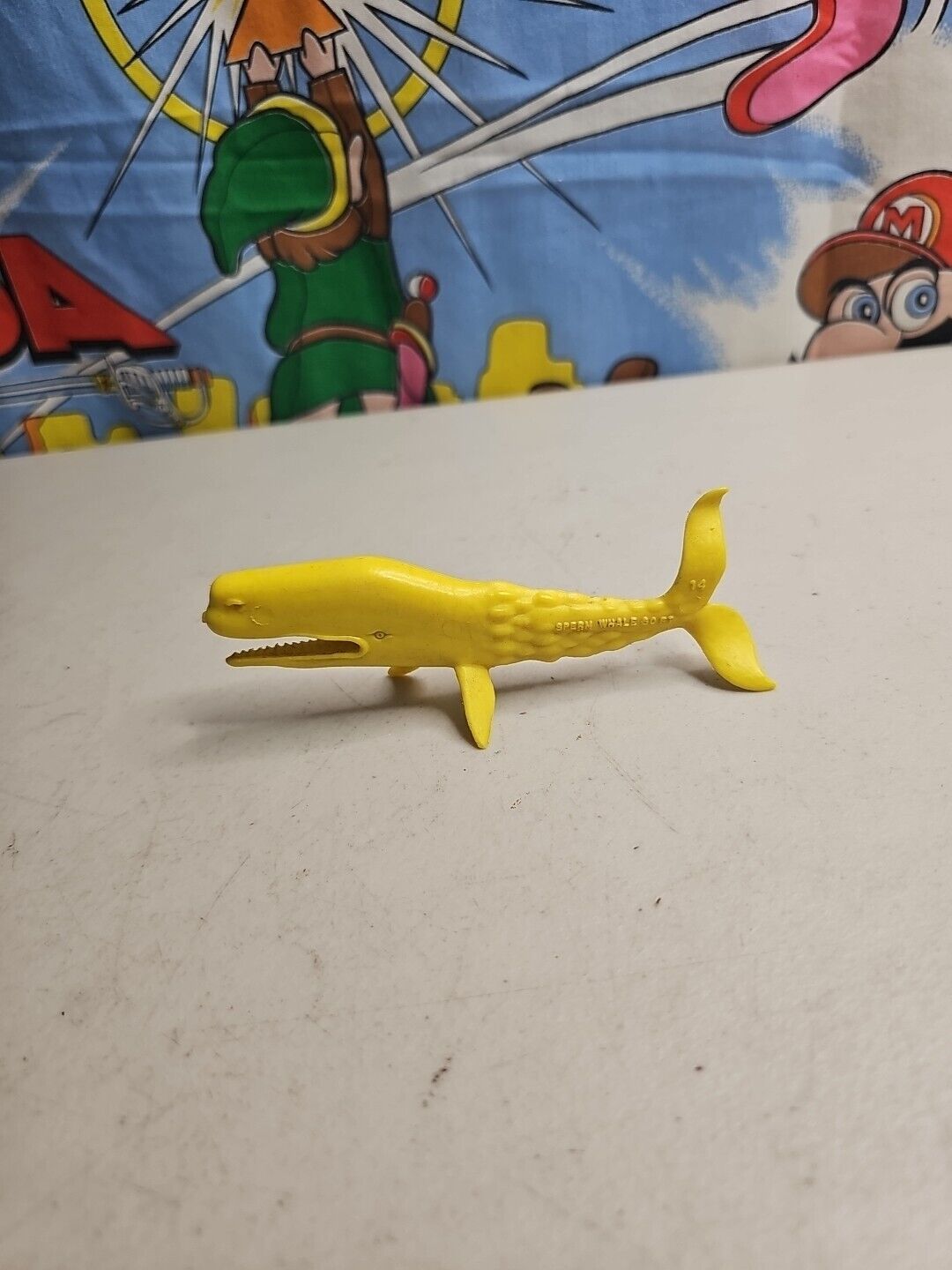 Sperm Whale Yellow Figure Vintage 1970s MPC Sea Life Premium Toy