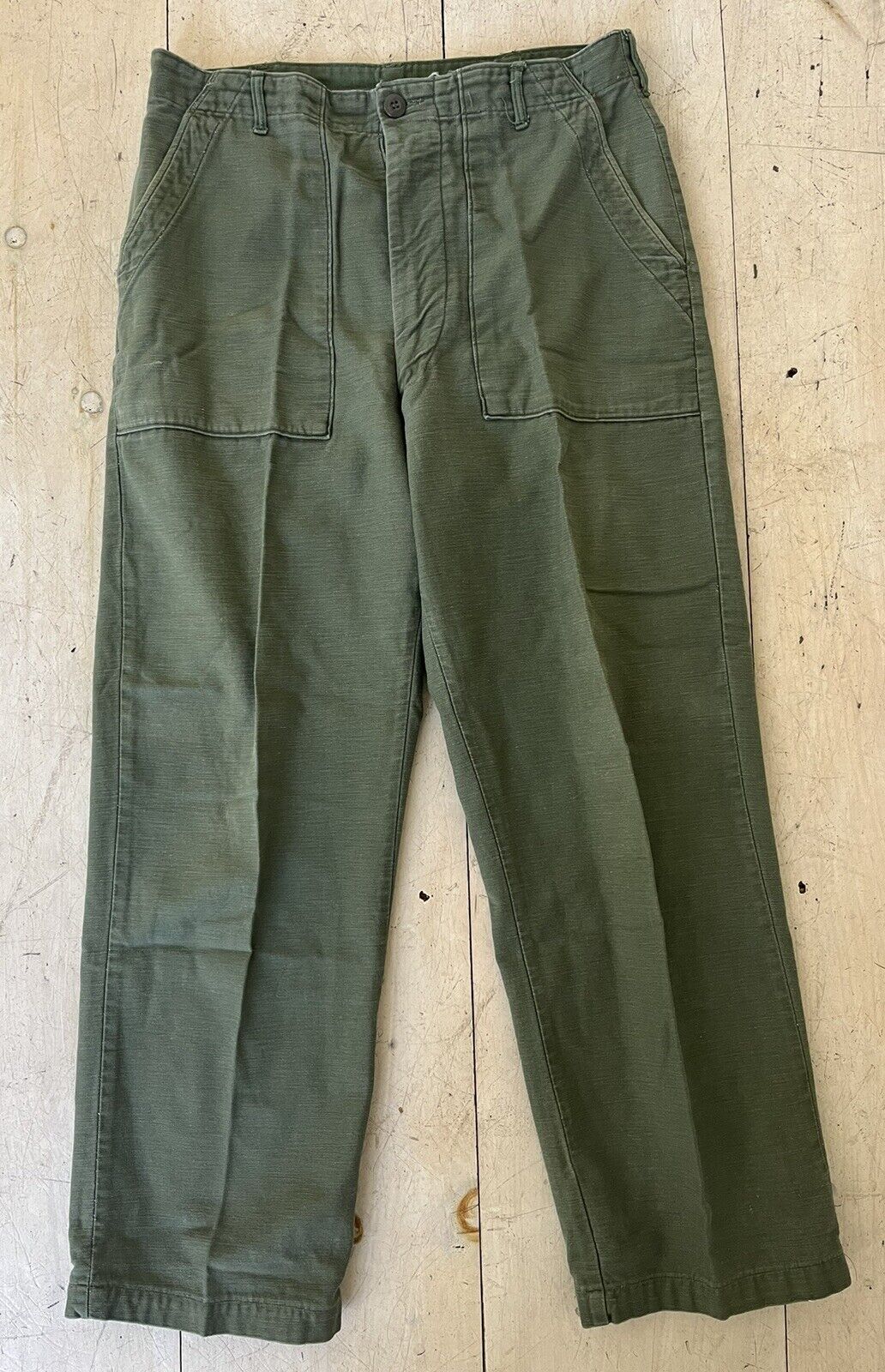 VTG Vietnam Era US Army Cotton Sateen Trouser Pants OG 107 Size 34 x 29 1969 C