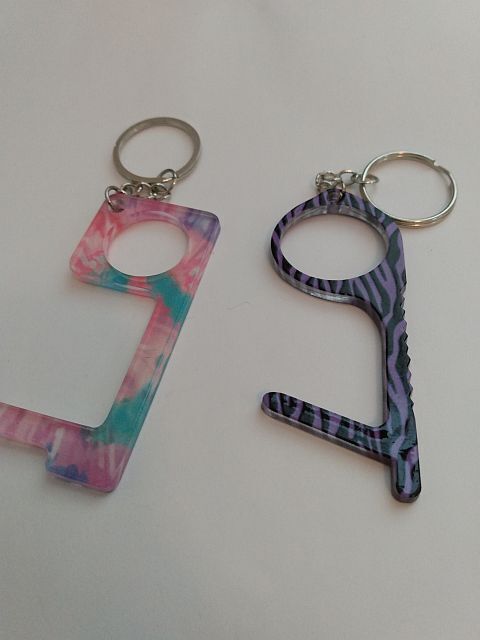 2 No Touch Key Multicolor Keyrings keychains