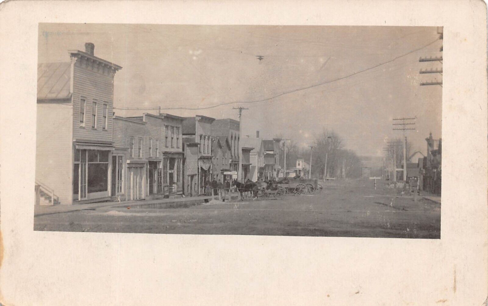 RPPC Blairstown Iowa IA Main Street Horse & Buggies Dirt St 1908 Photo Postcard