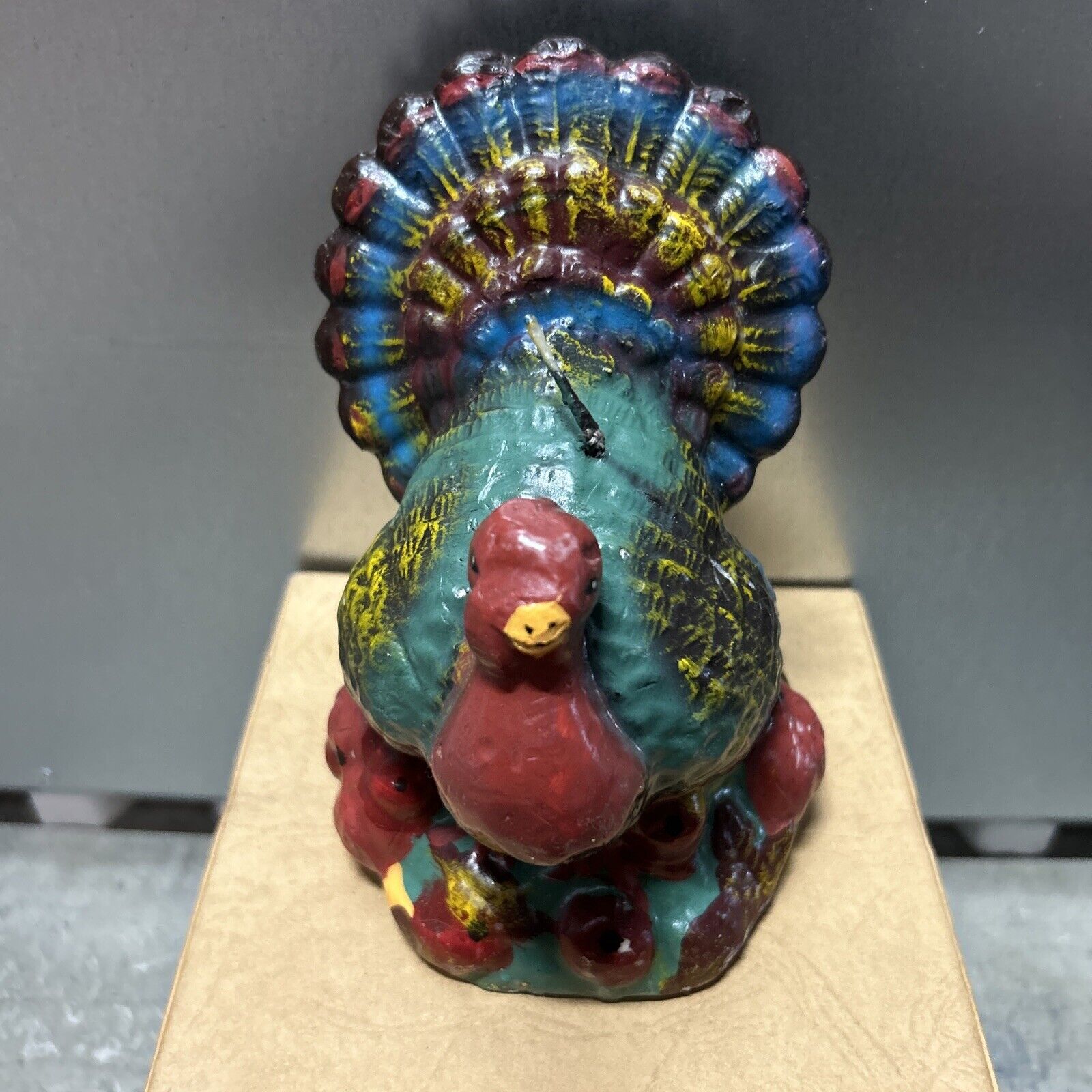Vintage Turkey Shaped Candle Novelty Thanksgiving Decor\' 6.25\