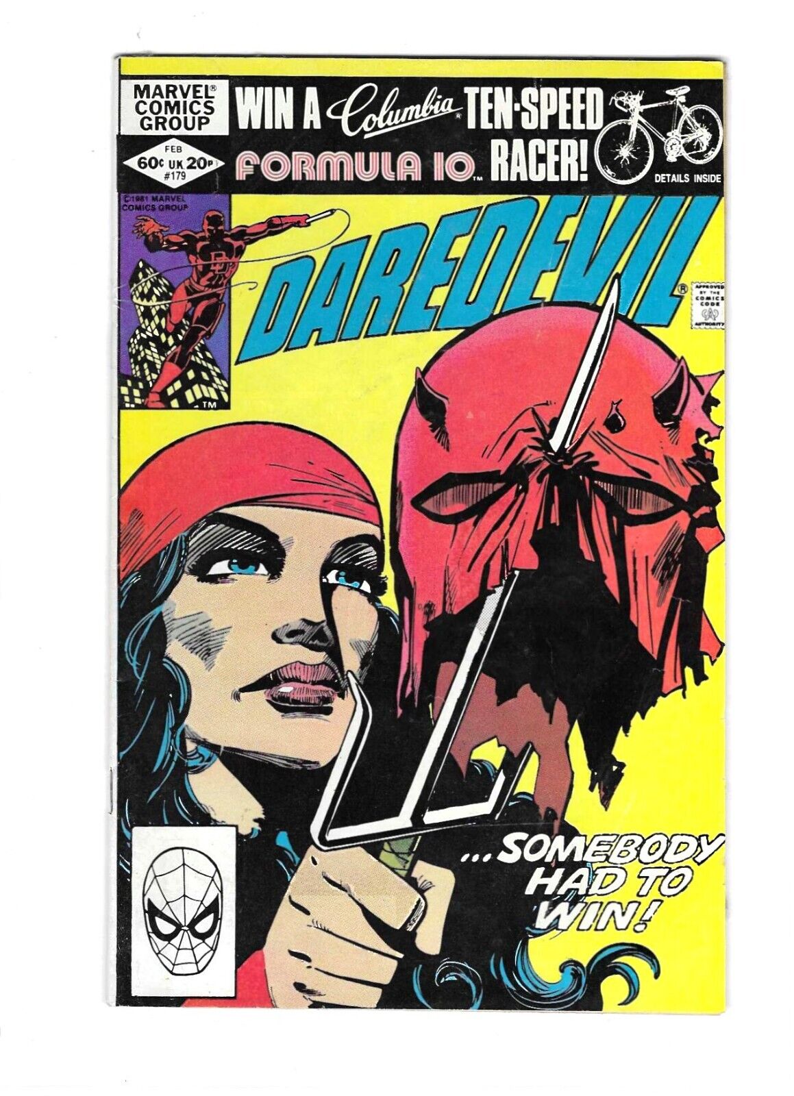 Daredevil 179 FV- 1982 Marvel Frank Miller Iconic Cover Elektra