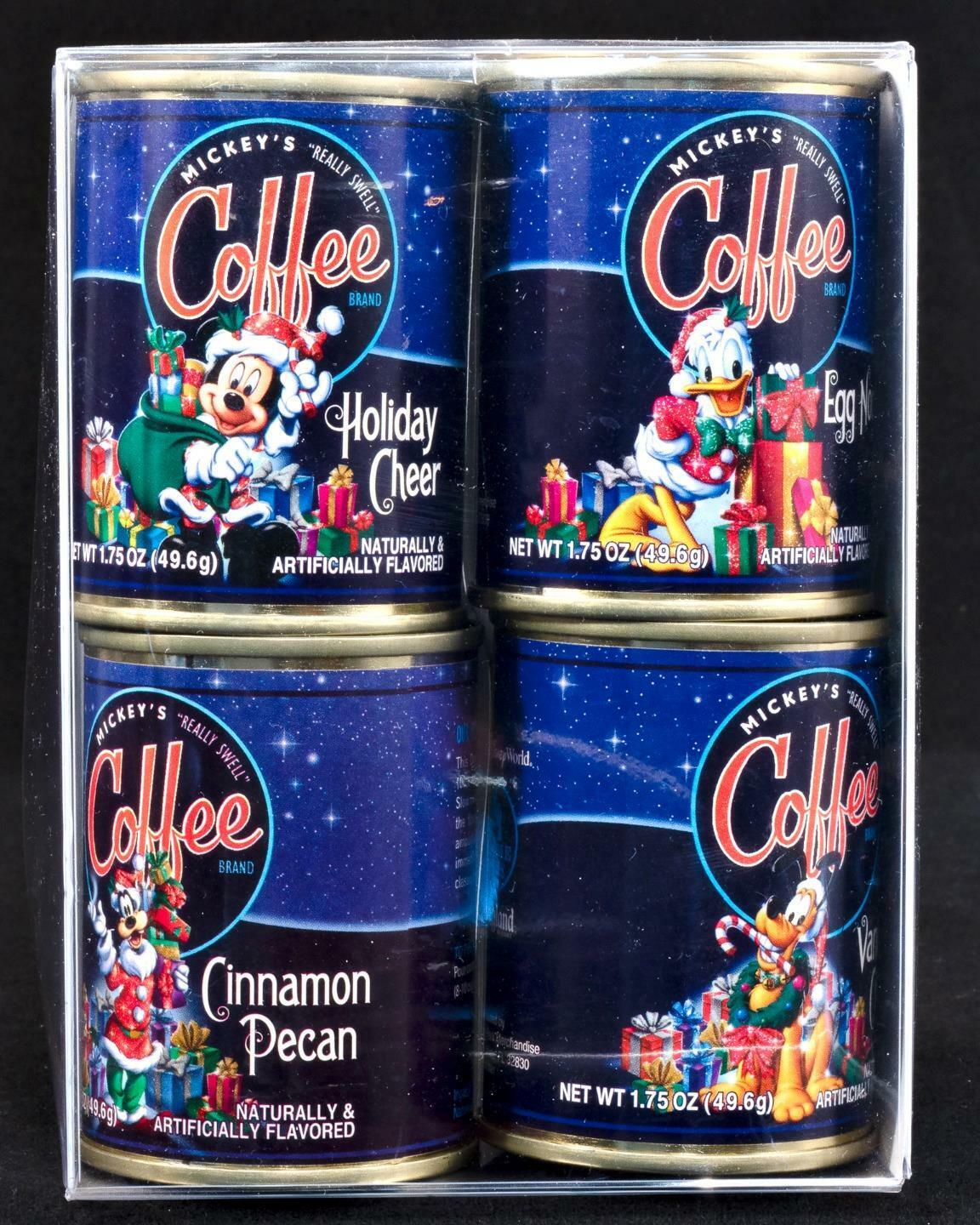 DISNEY Mickey\'s REALLY SWELL HOLIDAY CHEER Coffee 4 PACK Retired