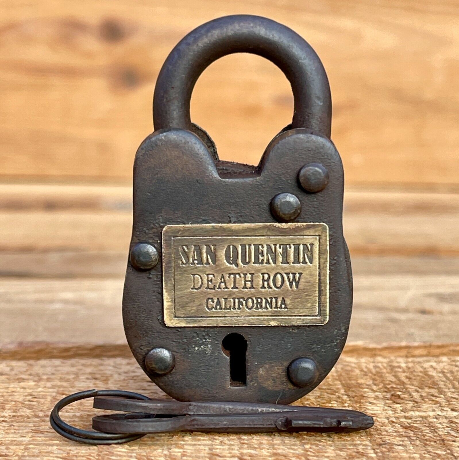 San Quentin Death Row California Gate Lock W/ 2 Working Keys & Antique Finish 