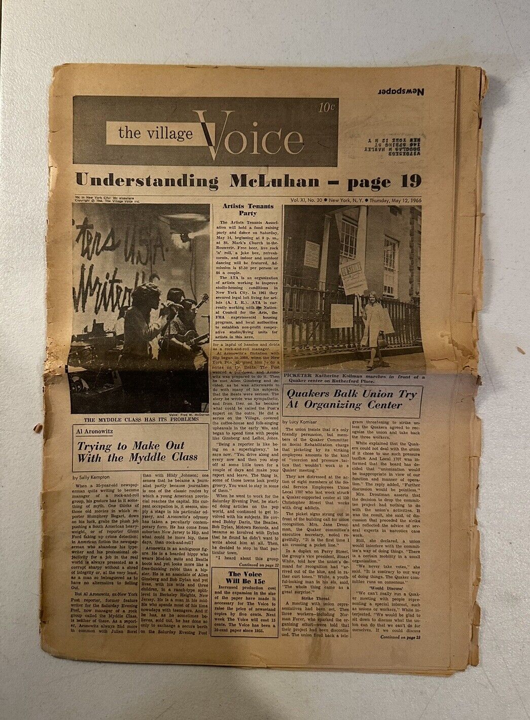 1966 May 12th The Village Voice Newspaper *Distressed (B39)