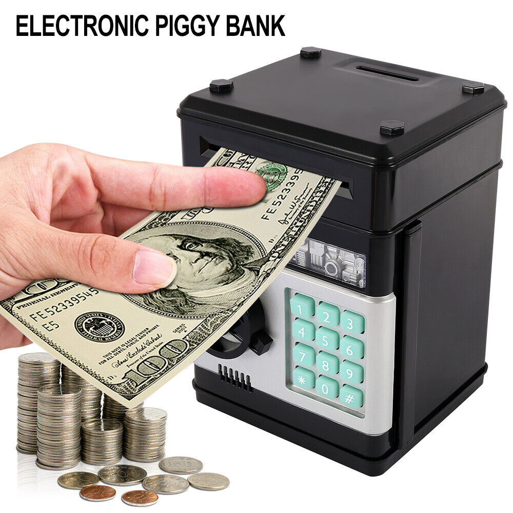 Kids Smart Voice ATM Password Piggy Bank Cash Coin Money Safe Saving Box Gift US