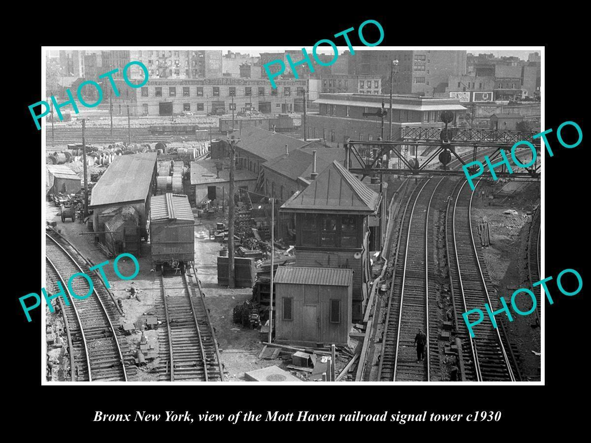 6x4 HISTORIC PHOTO OF BRONX NEW YORK THE MOTT HAVEN RAILROAD SIGNAL TOWER c1930