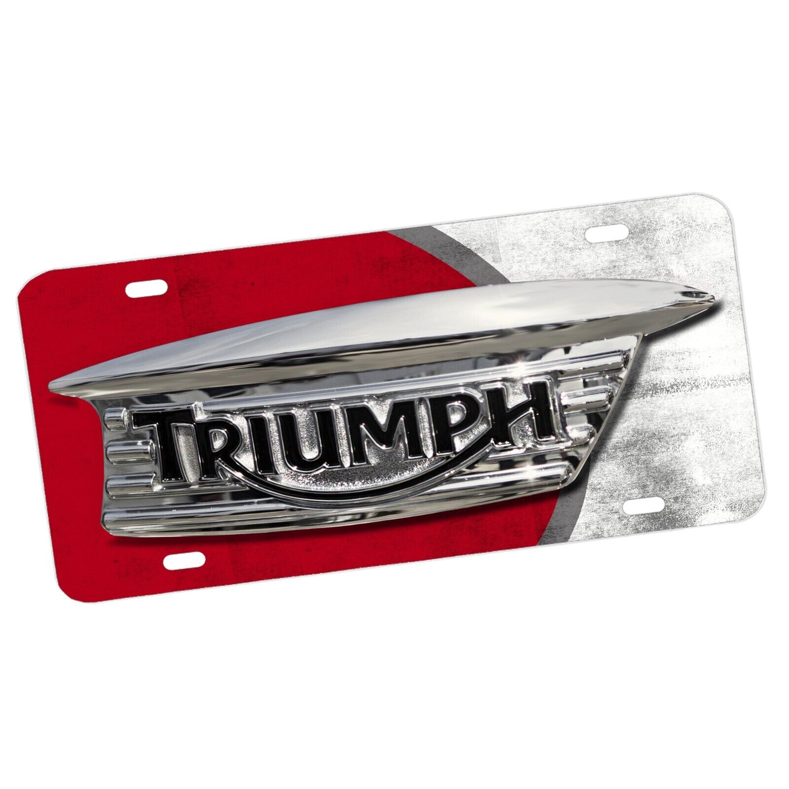 Triumph Motorcycle Two Toned Gas Tank Designs License Plate Sign