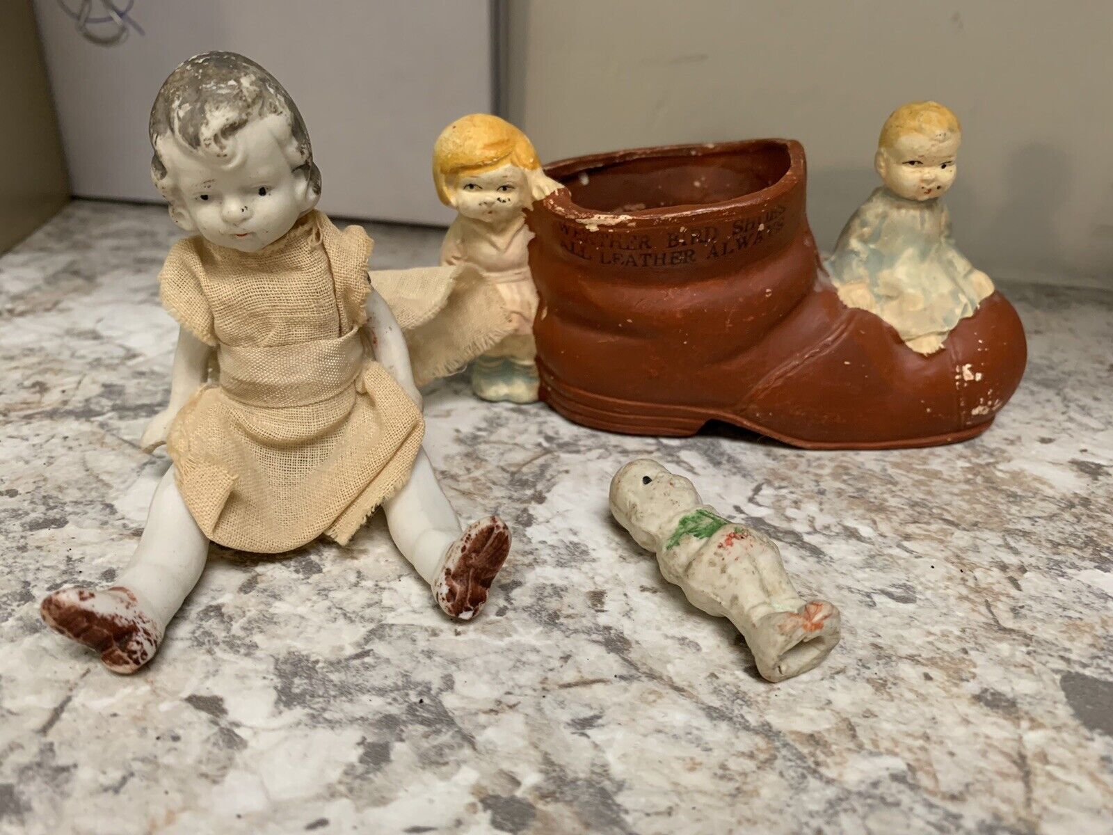 ANTIQUE WEATHERBIRD SHOES DOLL AND COLLECTIBLES