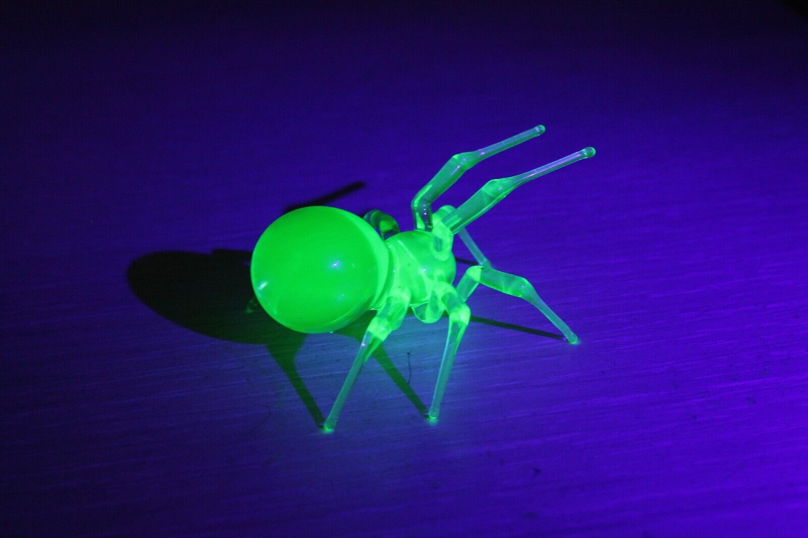 Vaseline Glass Spider Uranium Glass Figurine Spider Glass UV Spider