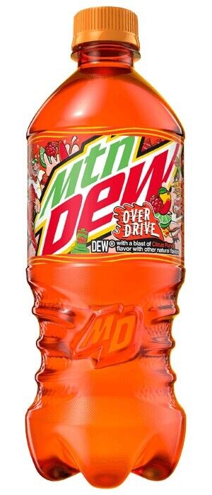 OVERDRIVE Mountain Dew (2) 20oz Bottles A Casey's Exclusive 