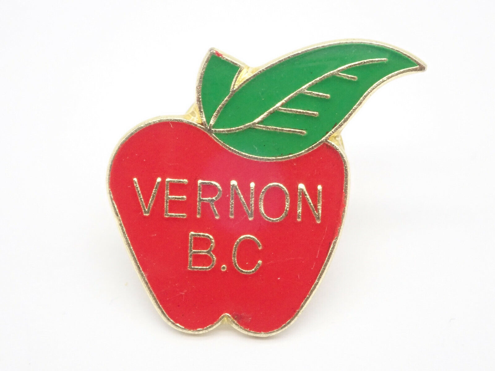 Vernon B.C. Red Apple Vintage Lapel Pin