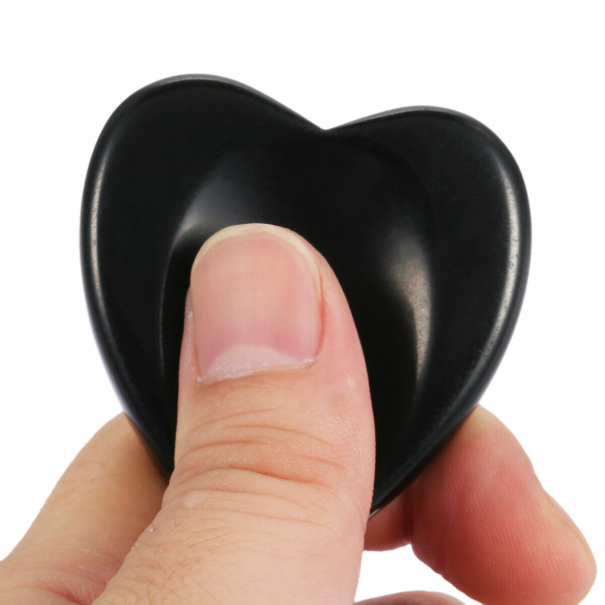 Healing Crystal Heart Thumb Worry Stone Pocket Palm Gemstone for Reiki Anxiety