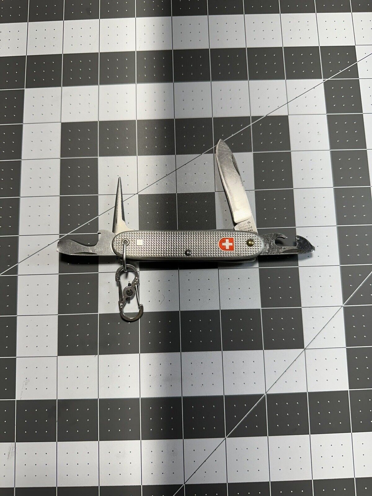 Victorinox Alox Pioneer 93MM Swiss Army Pocket Knife Silver - DULL - Stamp 77