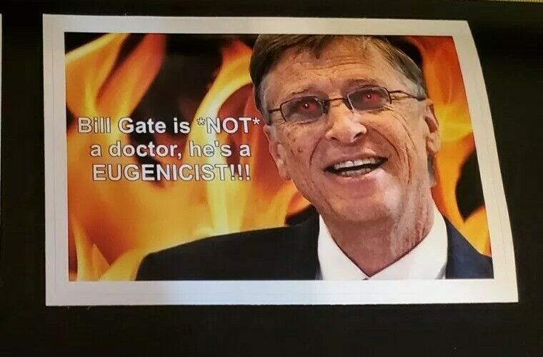 ANTI Eugenics Sticker Anti 😷 NWO GREAT RESET Bill Gates is EVIL ANTI Vaccine 💉
