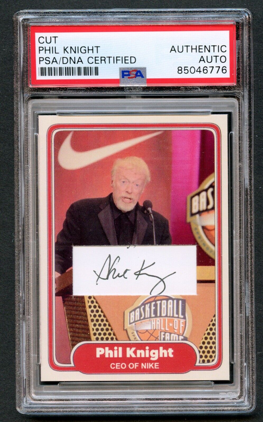 Phil Knight signed autograph auto Custom Cut Card Co-Founder of NIKE PSA Slabbed