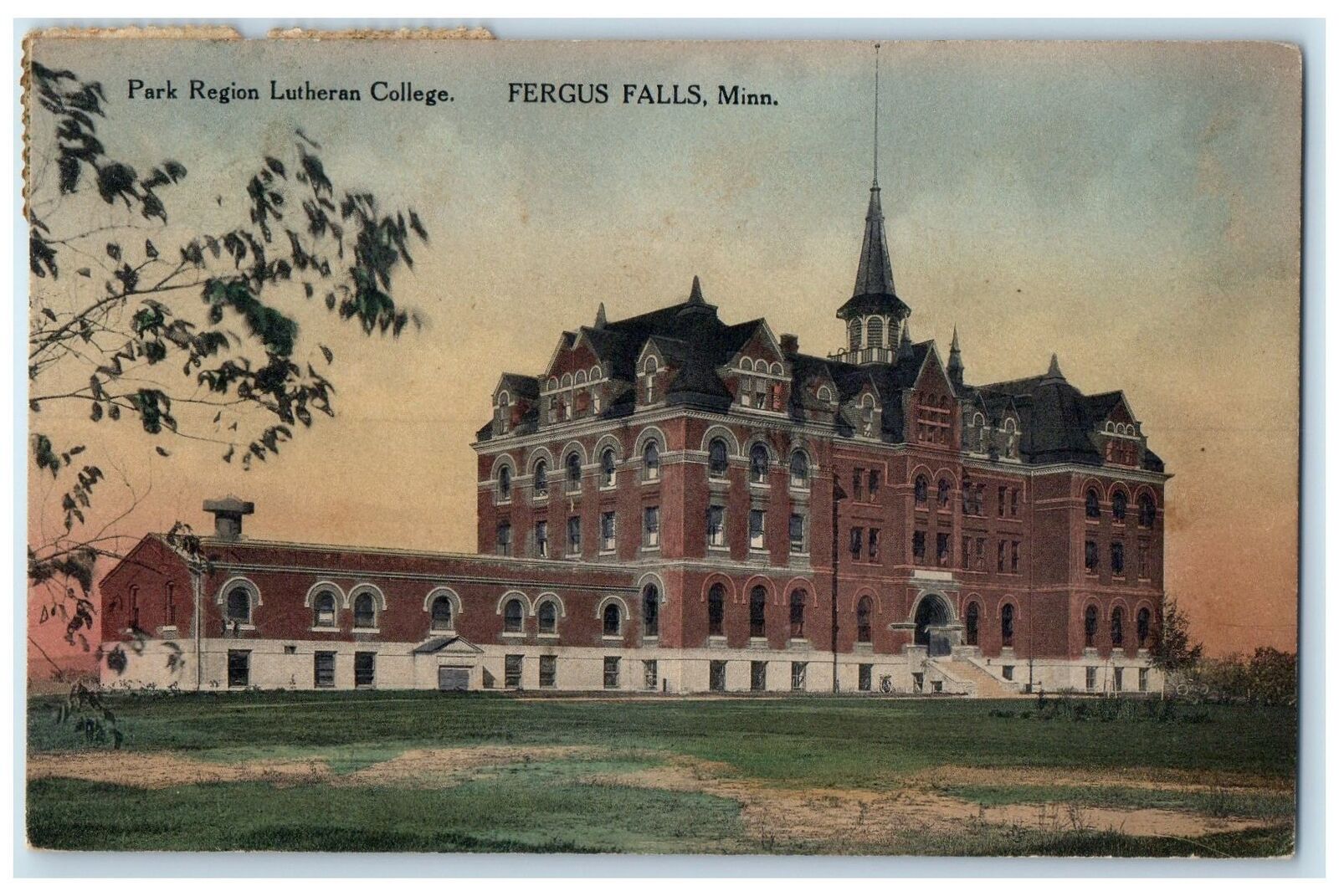 1918 Park Region Luther College Scene Fergus Falls Minnesota MN Posted Postcard