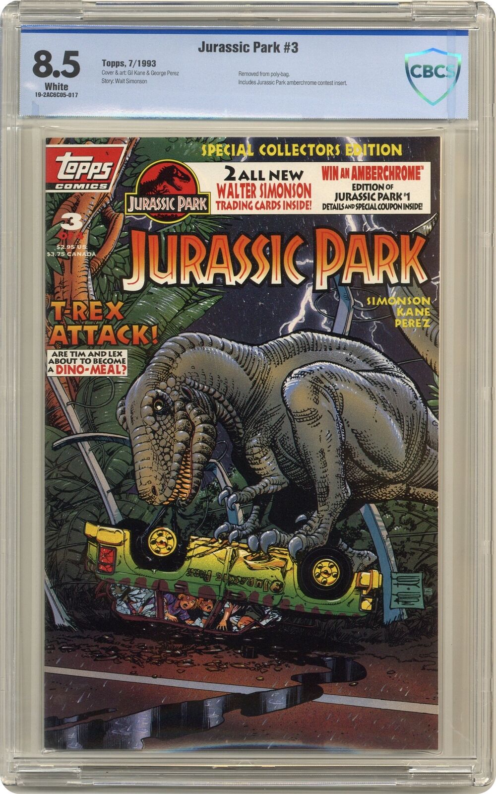Jurassic Park #3 Collectors CBCS 8.5 1993 19-2AC6C05-017