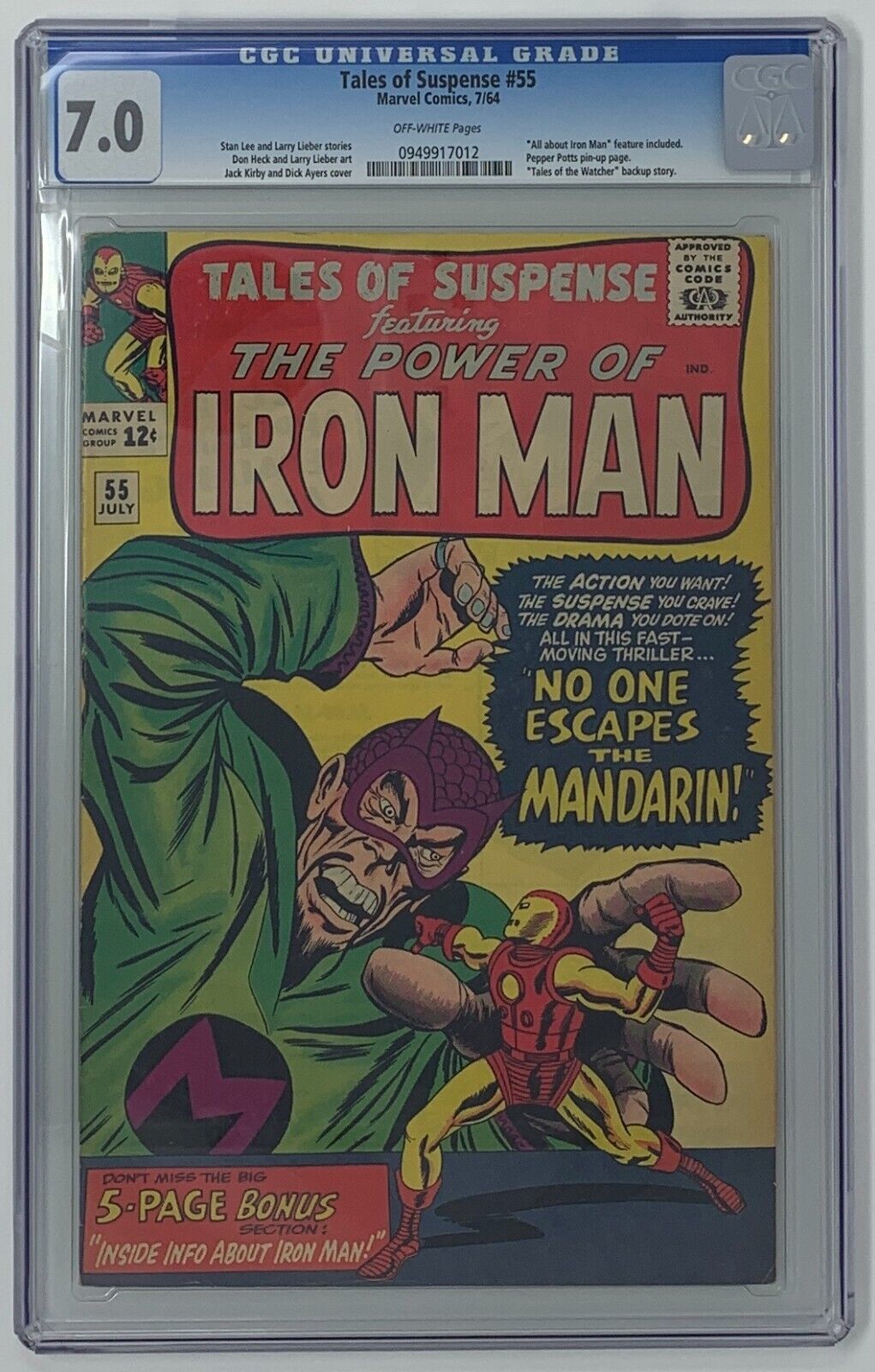 Tales of Suspense #55 CGC 7.0 1964 All About Iron Man feature