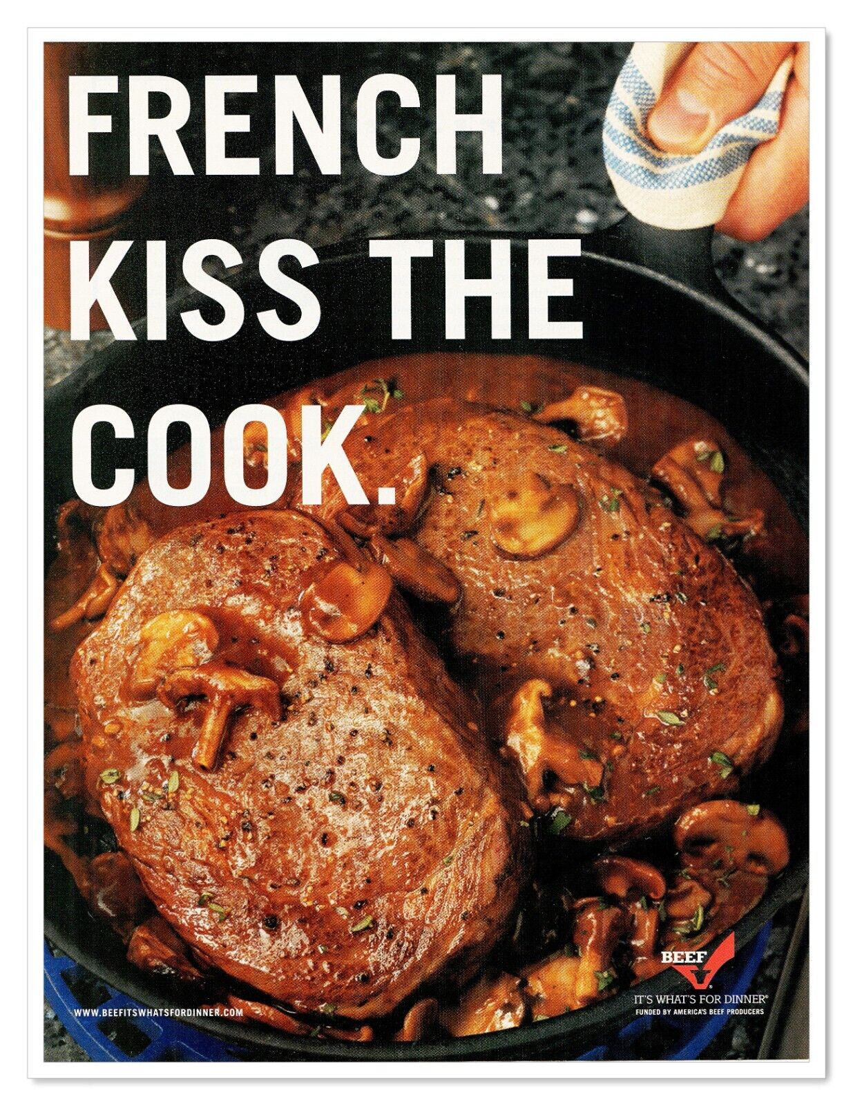 Beef It's What's for Dinner Kiss the Cook 2006 Full-Page Print Magazine Ad