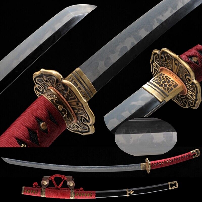 Japanese Katana Tachi Sword High Carbon Steel Blade w Clay Tempered Sharp #0749
