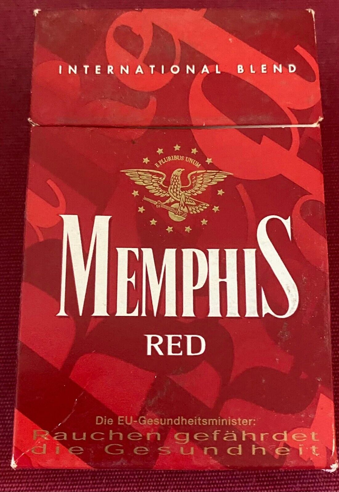 Vintage Memphis Red Cigarette Cigarettes Cigarette Paper Box Empty Cigarette