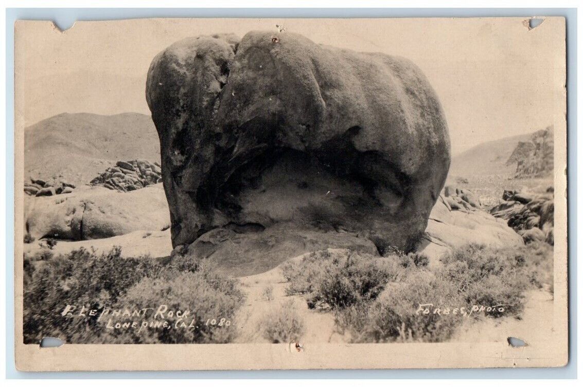 c1910's Elephant Rock View Forbes Lone Pine California CA RPPC Photo Postcard