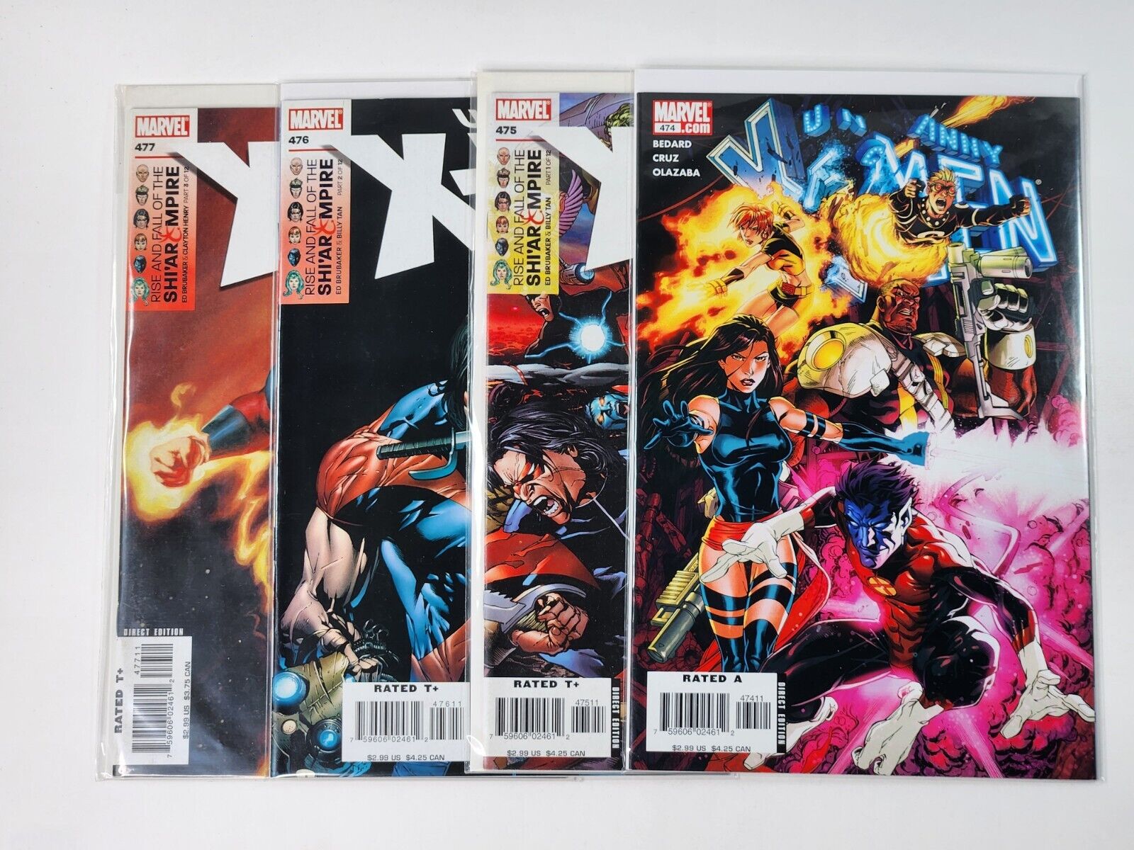 Uncanny X-Men 474 475 476 477 DIRECT 4 Book Run Marvel Comics 2006