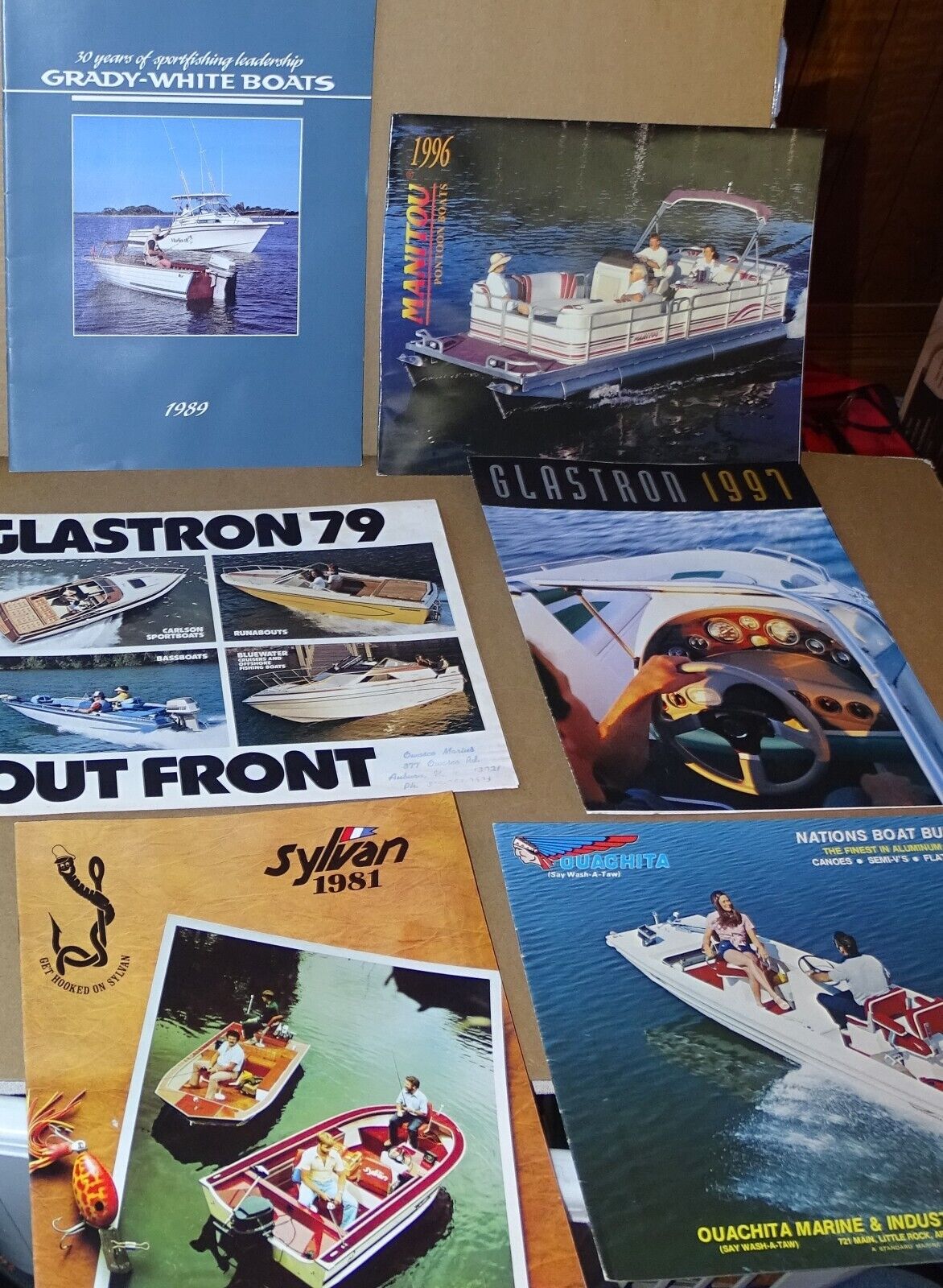 6 Boating Brochures/Catalogs; Grady-White Boats 1989, Glastron 79, Sylvan 1981 +