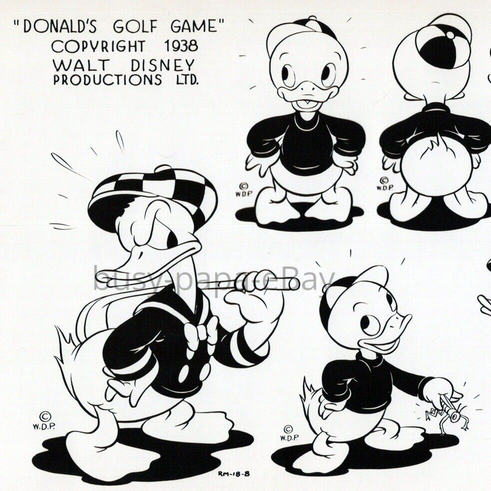 1938 Donald's Golf Game Animated Donald Duck Walt Disney Cartoon Press Photo 8