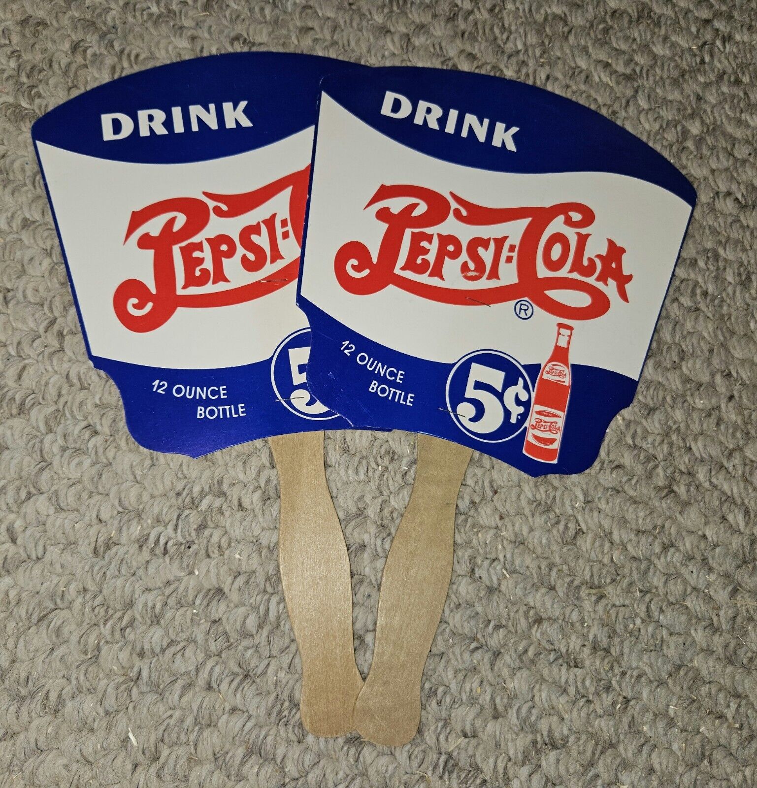 🔥 🔥  40\'s Pepsi Cola Pepsi and Pete REPRODUCTION Hand Fan You Get 2 🔥 🔥 