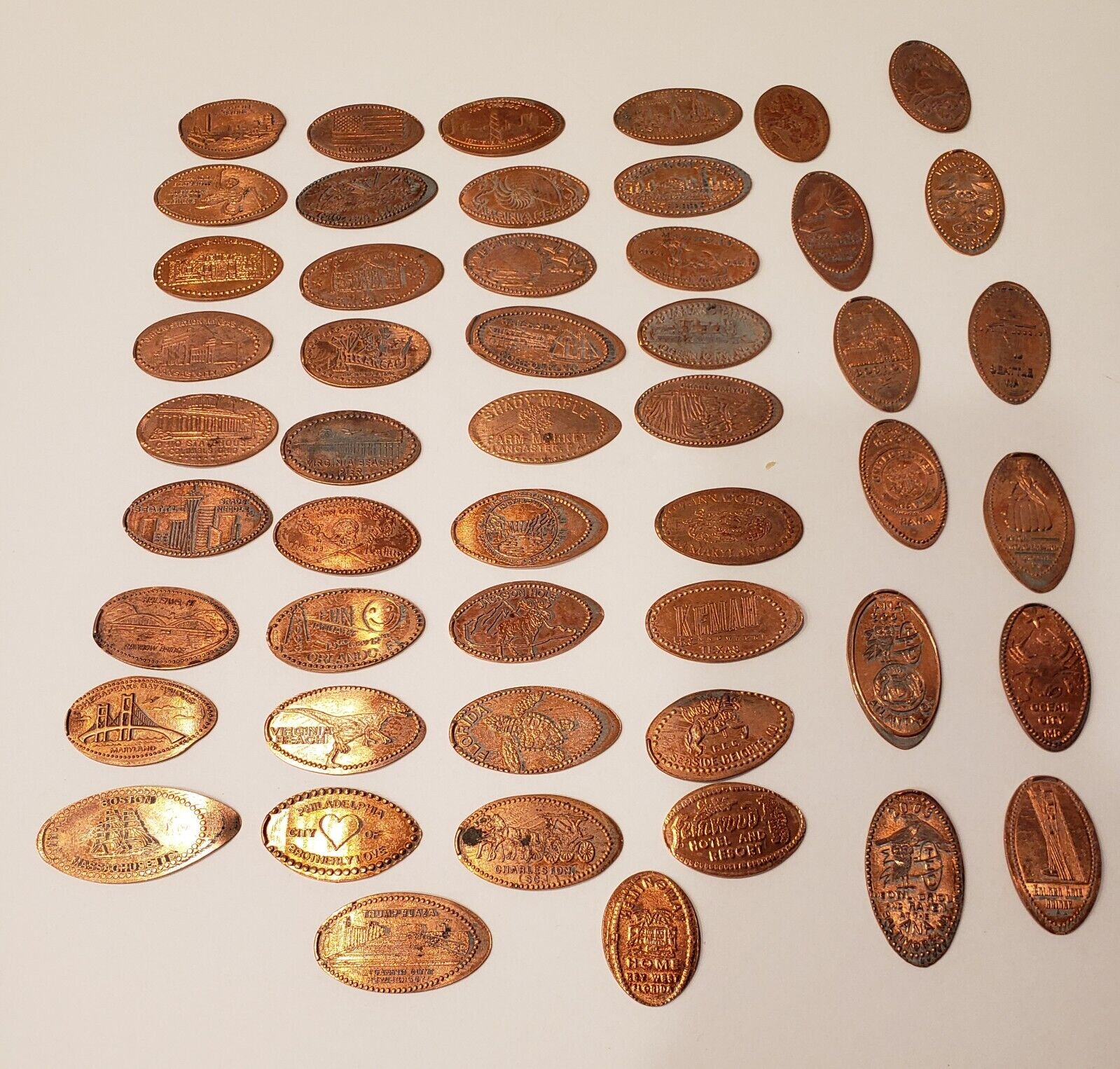 Souvenir Elongated Pressed Pennies US States & Places Sea to Shining Sea Trump