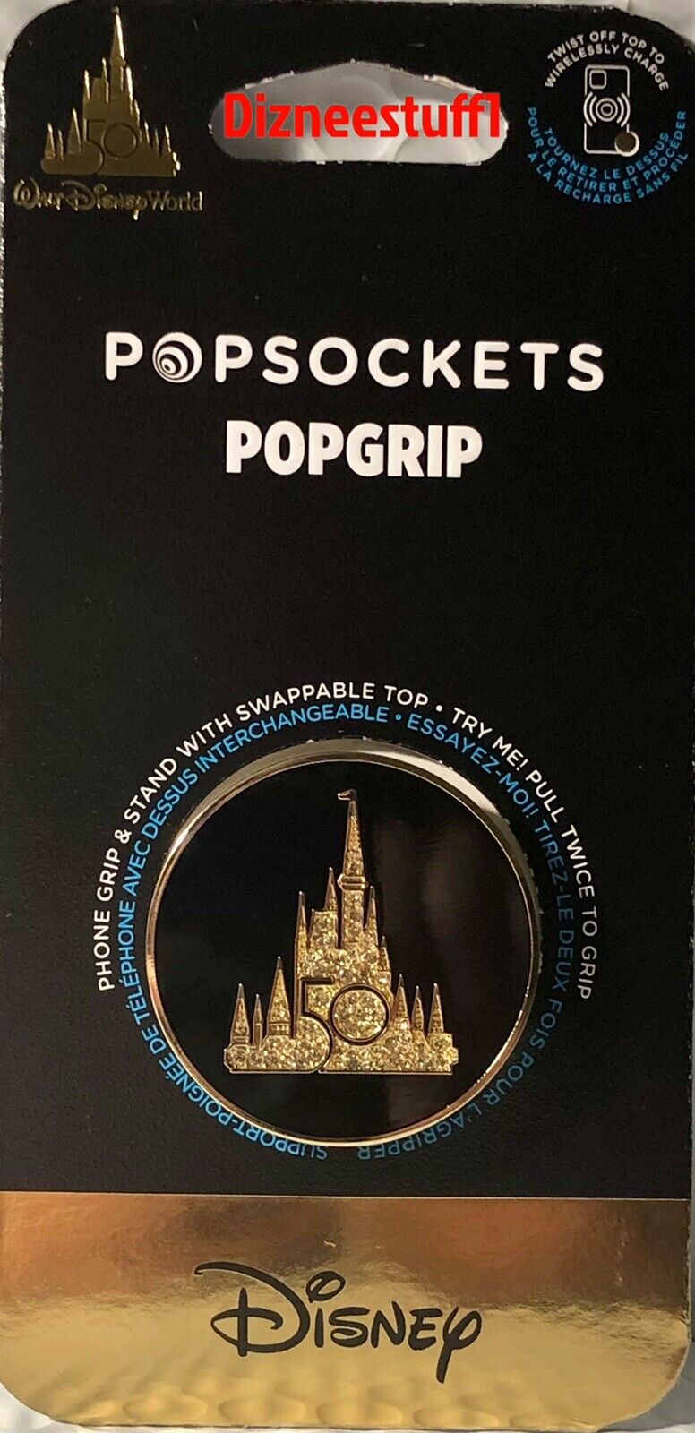 Disney 50th Anniversary Luxe Collection Cinderella’s Castle Pop Socket New
