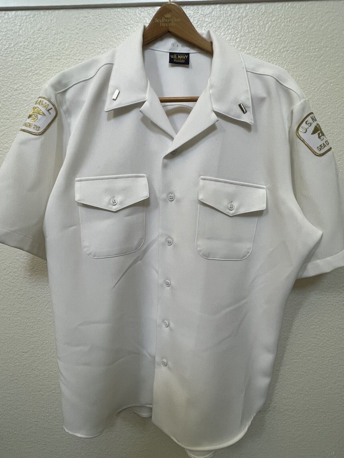 vintage 70s 80s US Naval Sea Cadets Button Down Uniform Shirt XL。pants 44