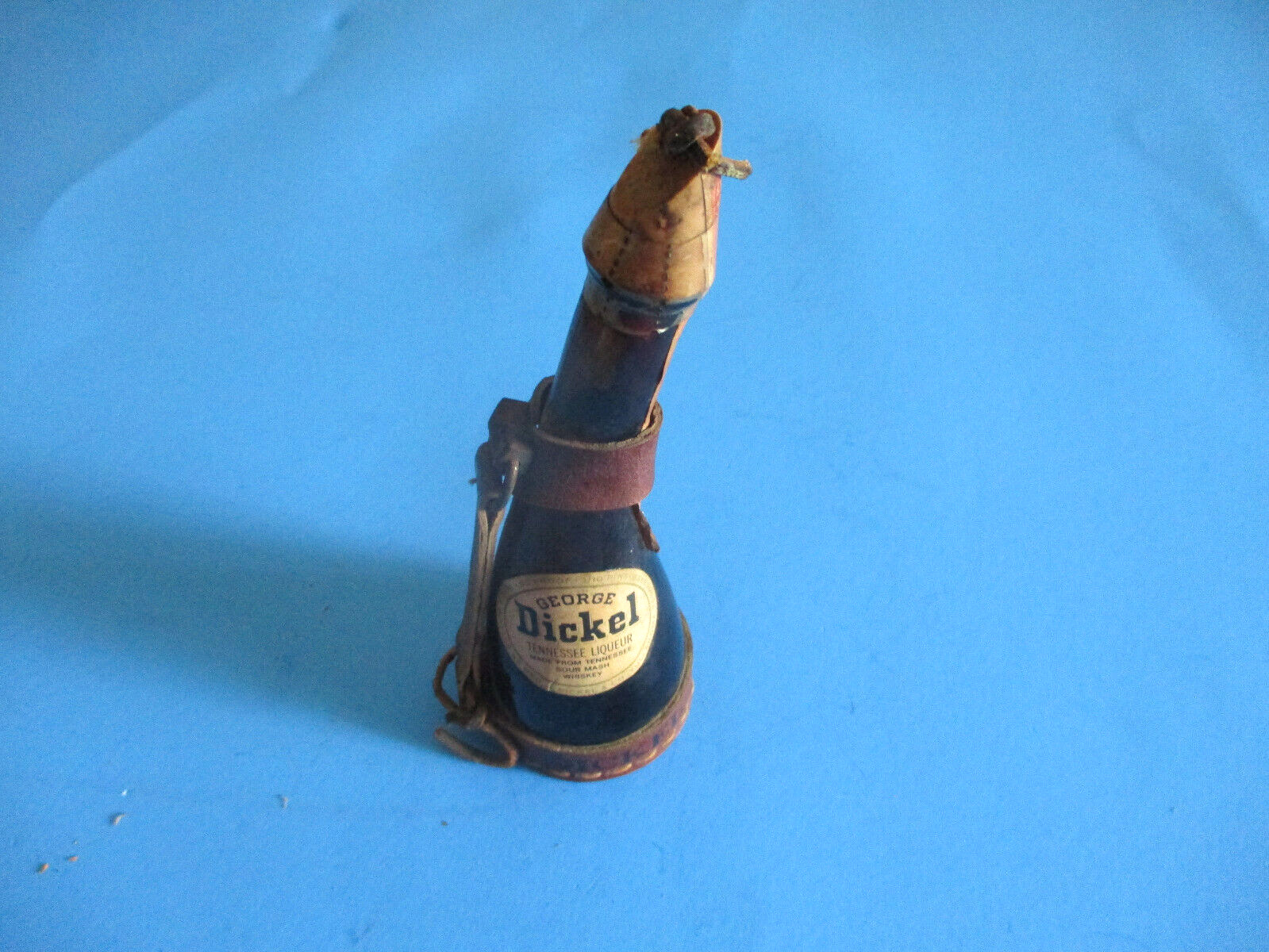VINTAGE RARE George Dickel Tennessee Souvenir Whiskey Bottle/Leather Harness 6\