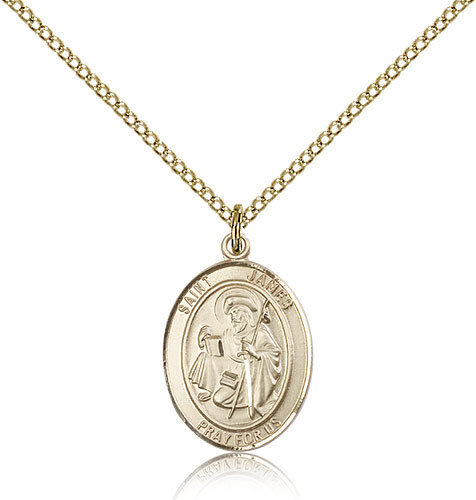 Saint James The Greater Medal For Women - Gold Filled Necklace On 18 Chain -...