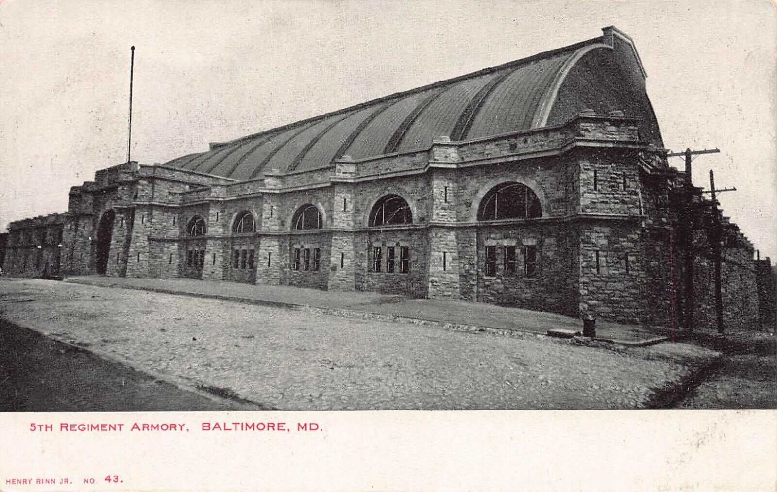 5th Regiment Armory, Baltimore, Maryland, Early Postcard, Unused 