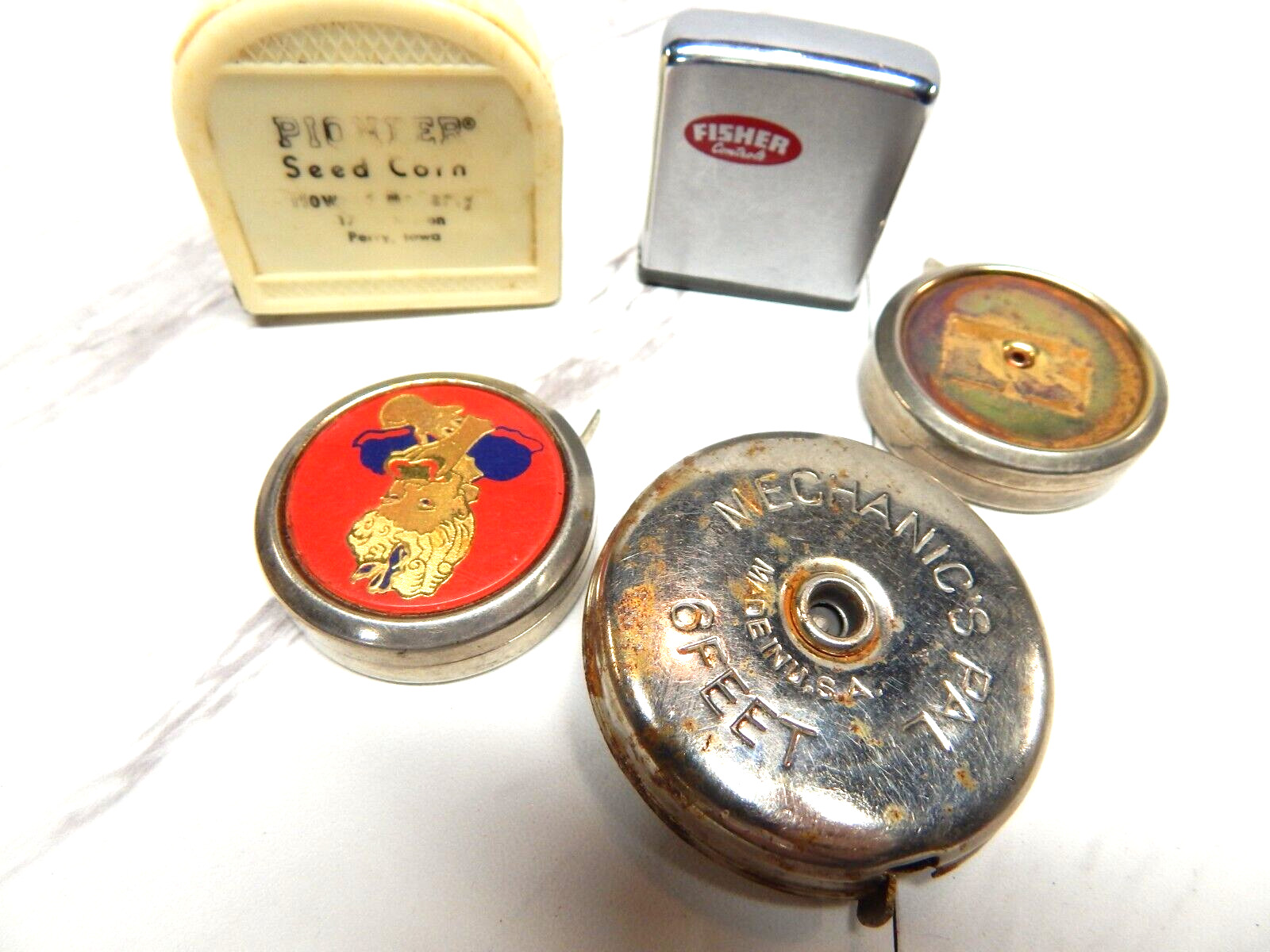 Vintage Mixed Lot of 5 Advertisement Pocket Tape Measurers